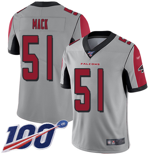 Atlanta Falcons Limited Silver Men Alex Mack Jersey NFL Football #51 100th Season Inverted Legend->youth nfl jersey->Youth Jersey